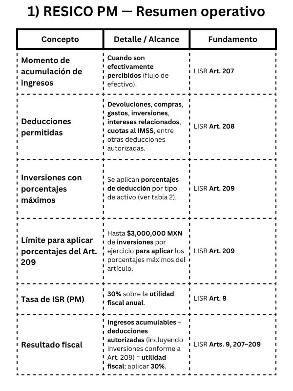 Risico PM Resumen operativo