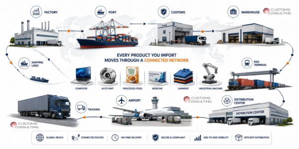Every product you import moves through a connected network