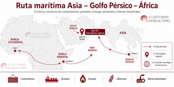 Ruta maritima Asia-Golfo Persico-Africa